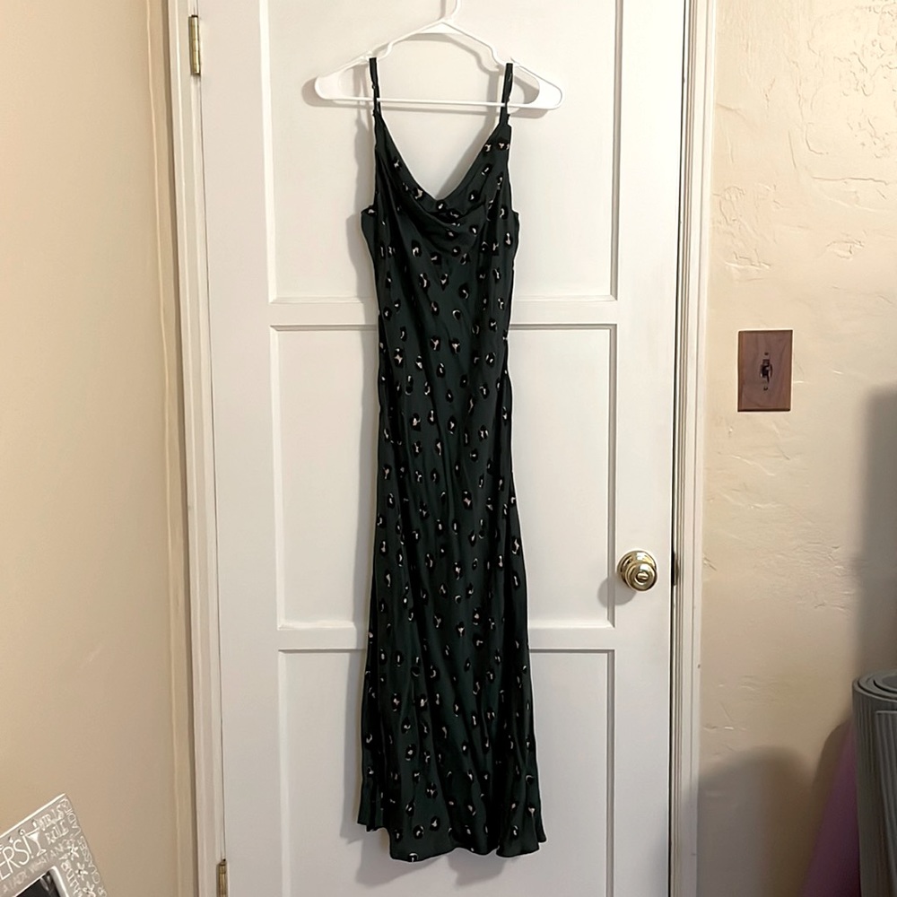Dress Forum maxi dress. Size L. Green with animal print detail.
